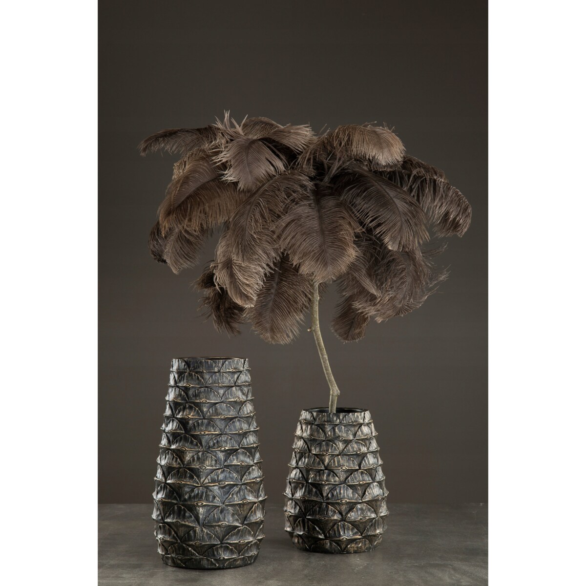 PIÓRO STRUSIE dekoracyjne NATURALNY SZARY 45cm