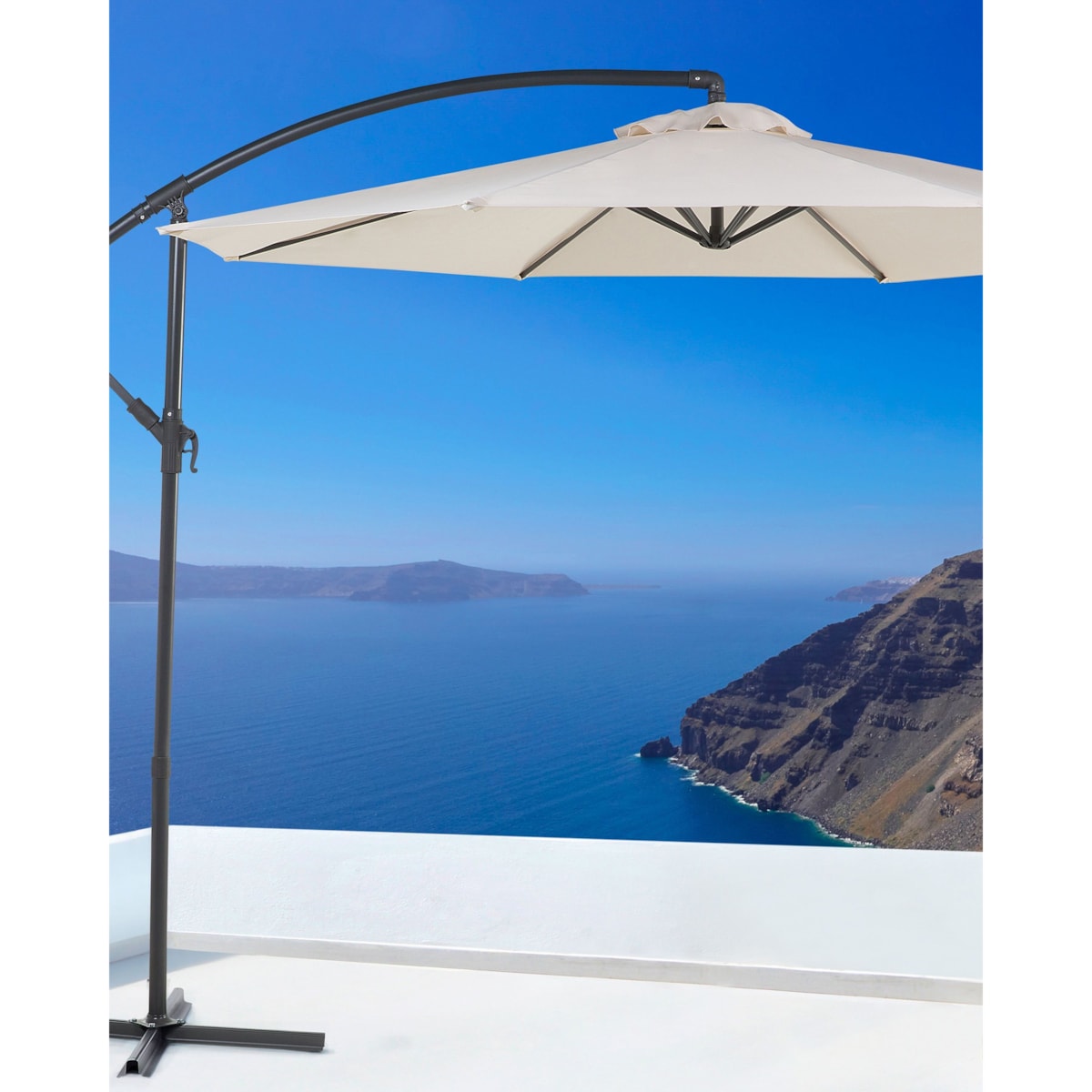 Parasol ogrodowy na wysięgniku 300 cm RAVENNA Jasnobeżowy