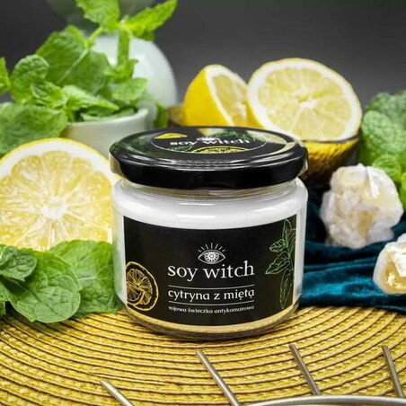 Świeca Świeczka Sojowa Naturalna Cytryna na Komary Odstrasza Owady 50H