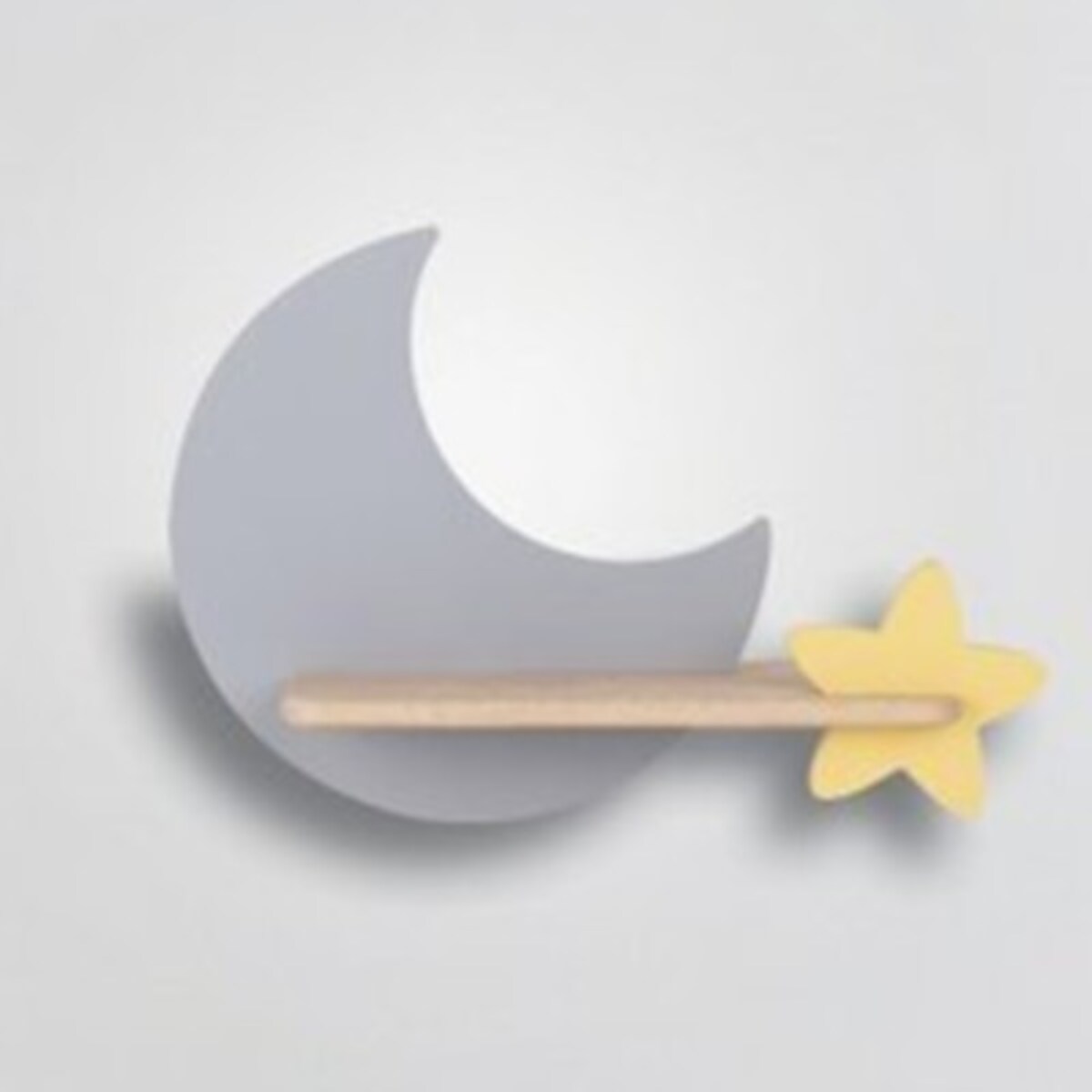 Dziecięcy kinkiet Moon drewniany księżyc LED 5W 4000K szary