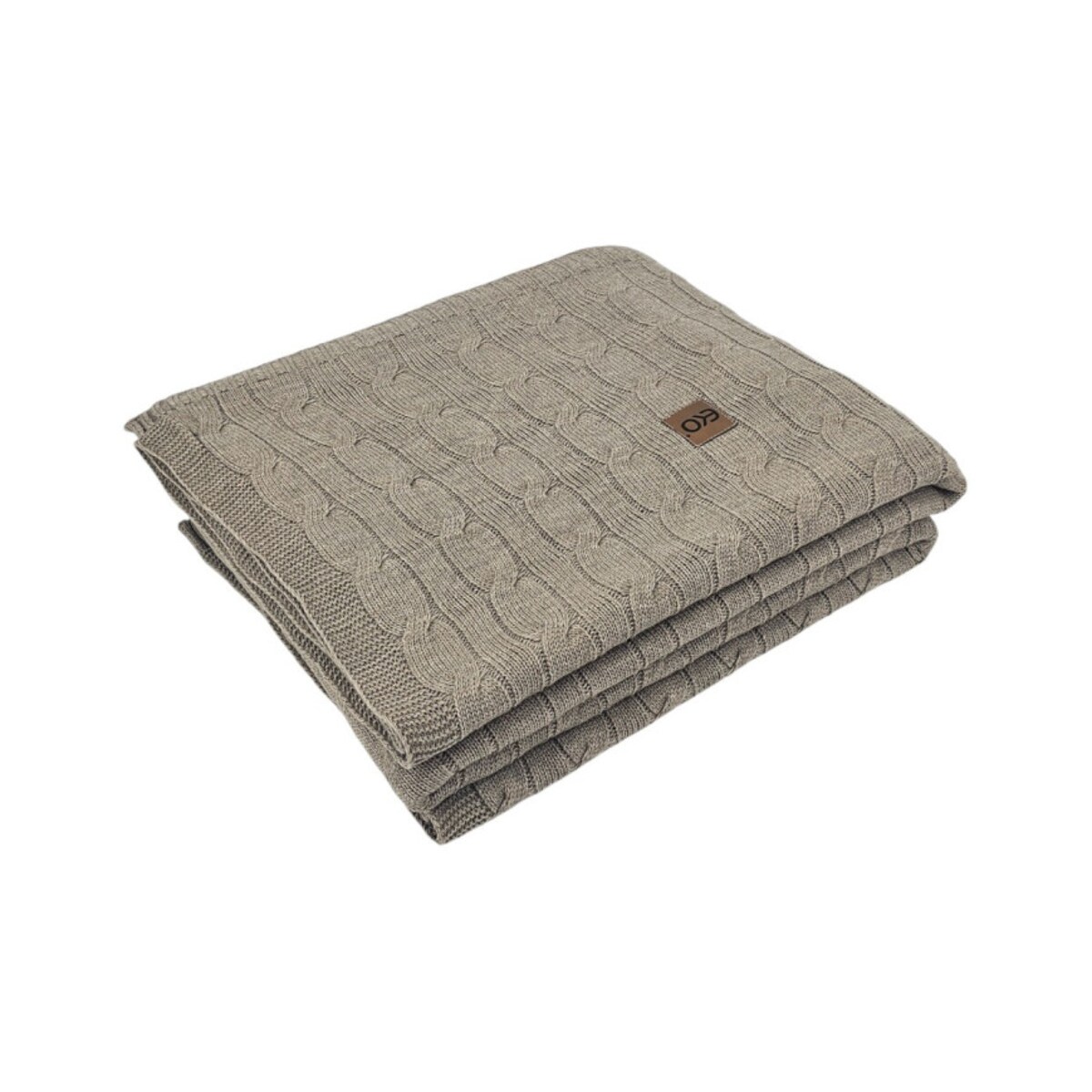 Koc dzianinowy kaszmir 150x200 cm – VERONA TAUPE