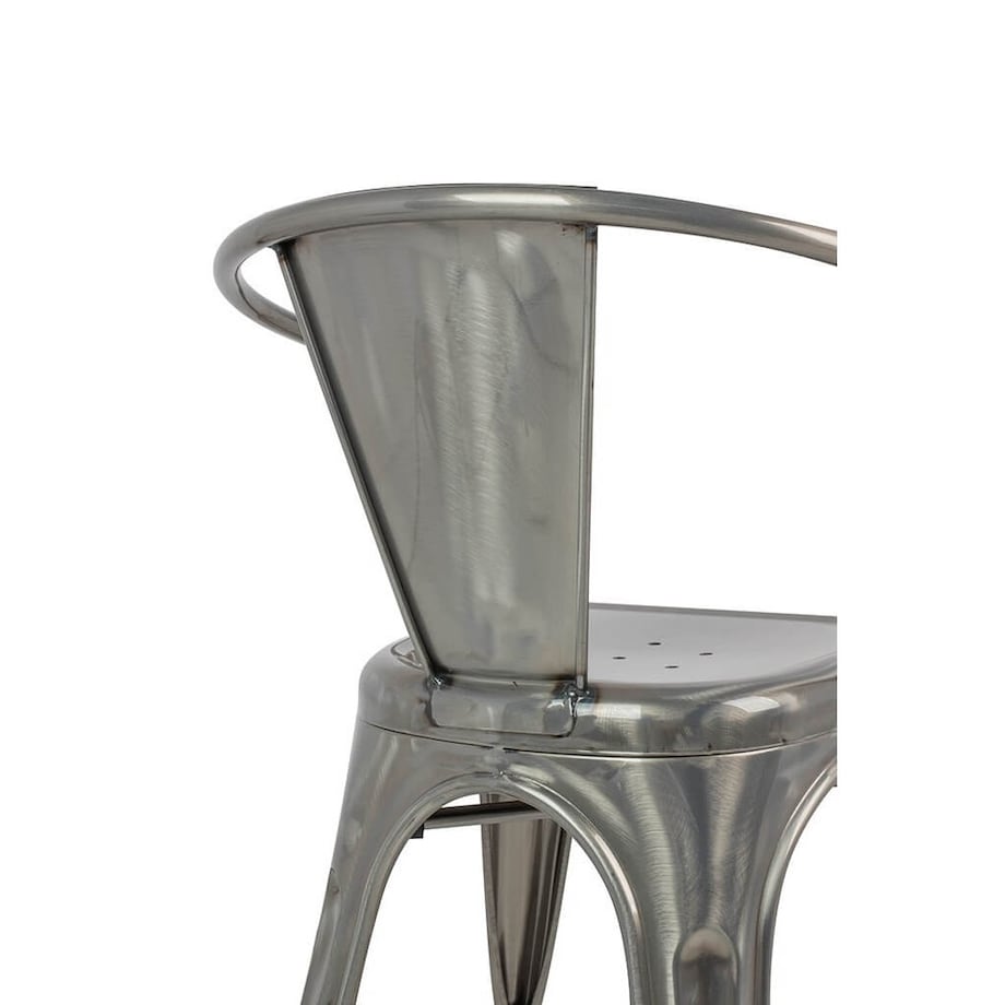 Srebrne krzesło z podłokietnikami Tower Arm do kuchni