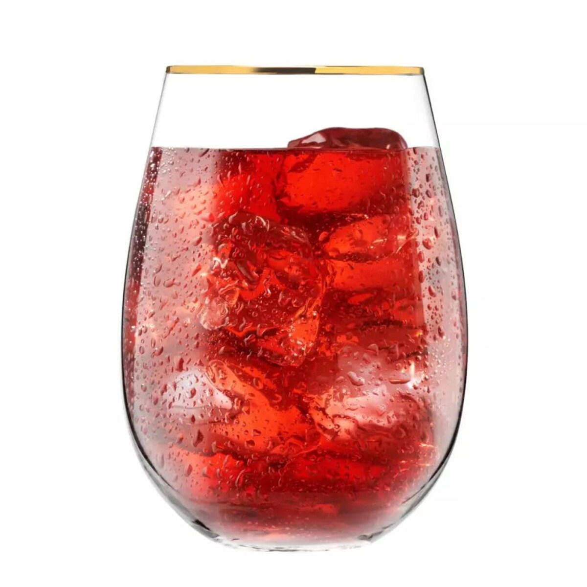 Szklanki Obłe Krosno Harmony Gold Złoty Pasek do Wina Soku Wody Stylowe