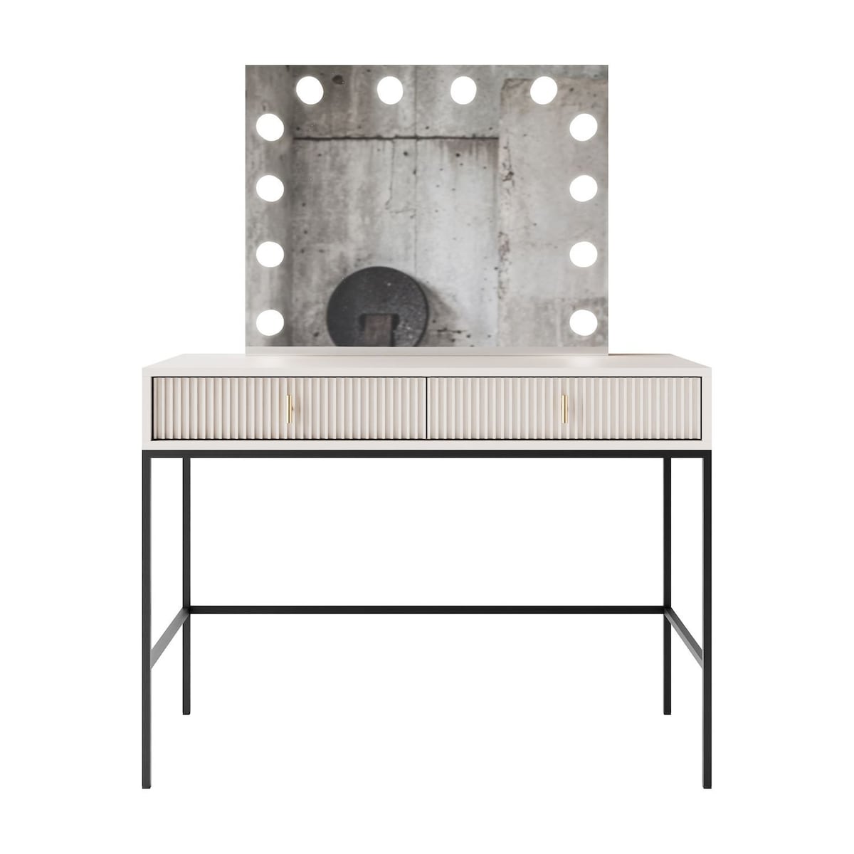 Toaletka MIDNIGHT ELITE z lustrem LED na stelażu, kaszmir