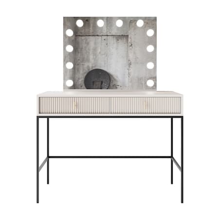 Toaletka MIDNIGHT ELITE z lustrem LED na stelażu, kaszmir