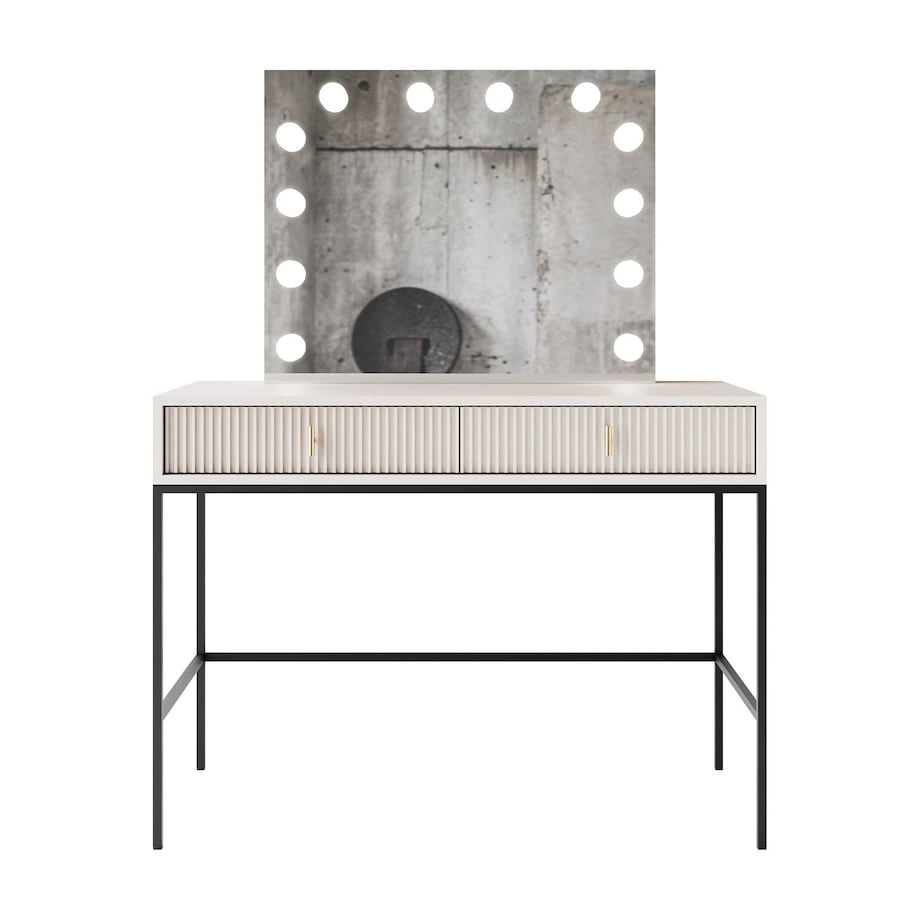 Toaletka MIDNIGHT ELITE z lustrem LED na stelażu, kaszmir