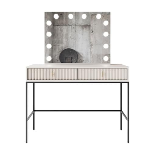 Toaletka MIDNIGHT ELITE z lustrem LED na stelażu, kaszmir