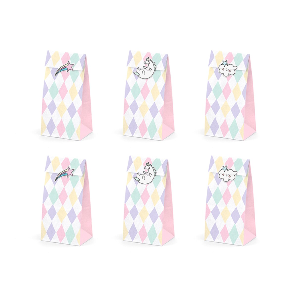 Torebki na słodycze Jednorożec (1 op. / 6 szt.)