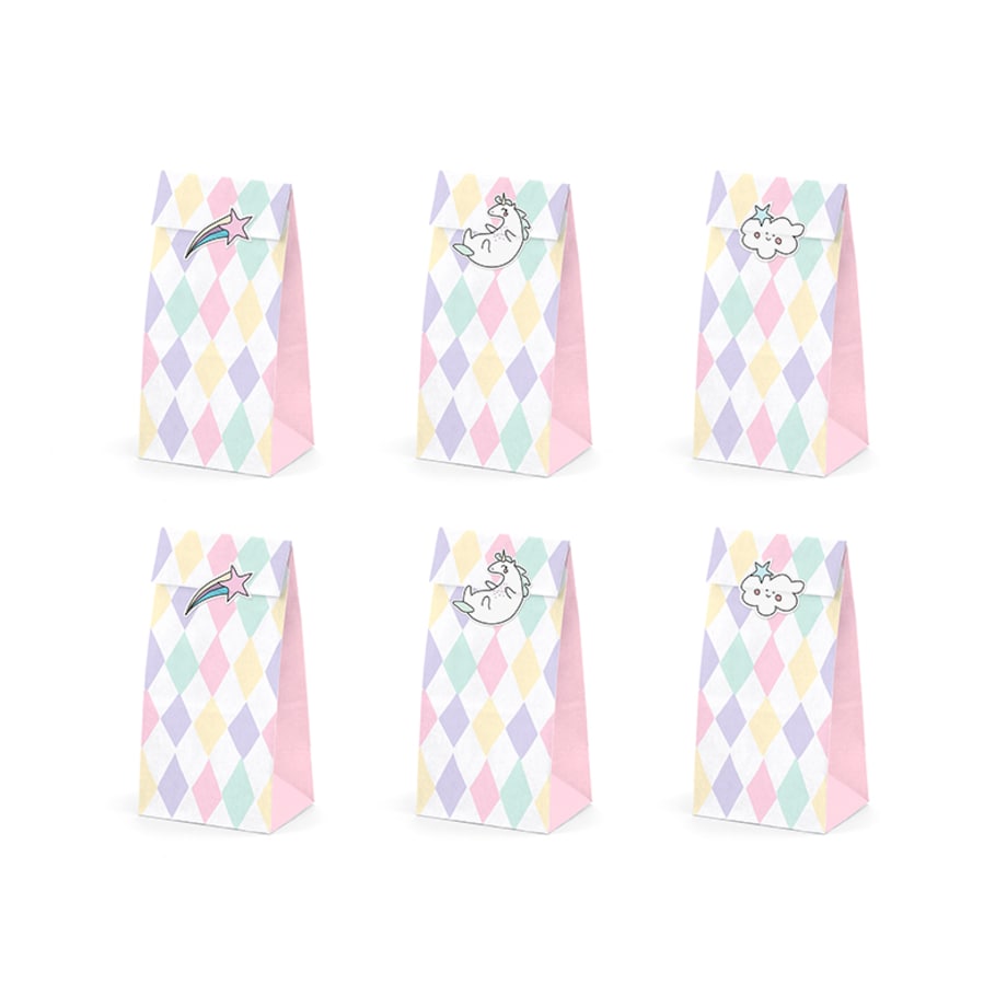 Torebki na słodycze Jednorożec (1 op. / 6 szt.)
