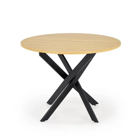 Stół okrągły EDGAR 100x100 dąb złoty/czarny