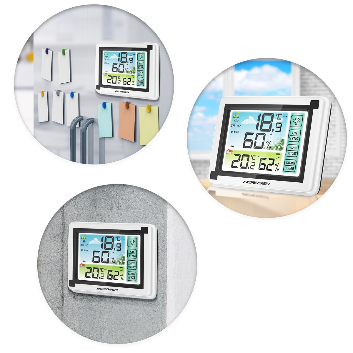 Bezprzewodowa stacja pogody pogodowa higrometr Berdsen
