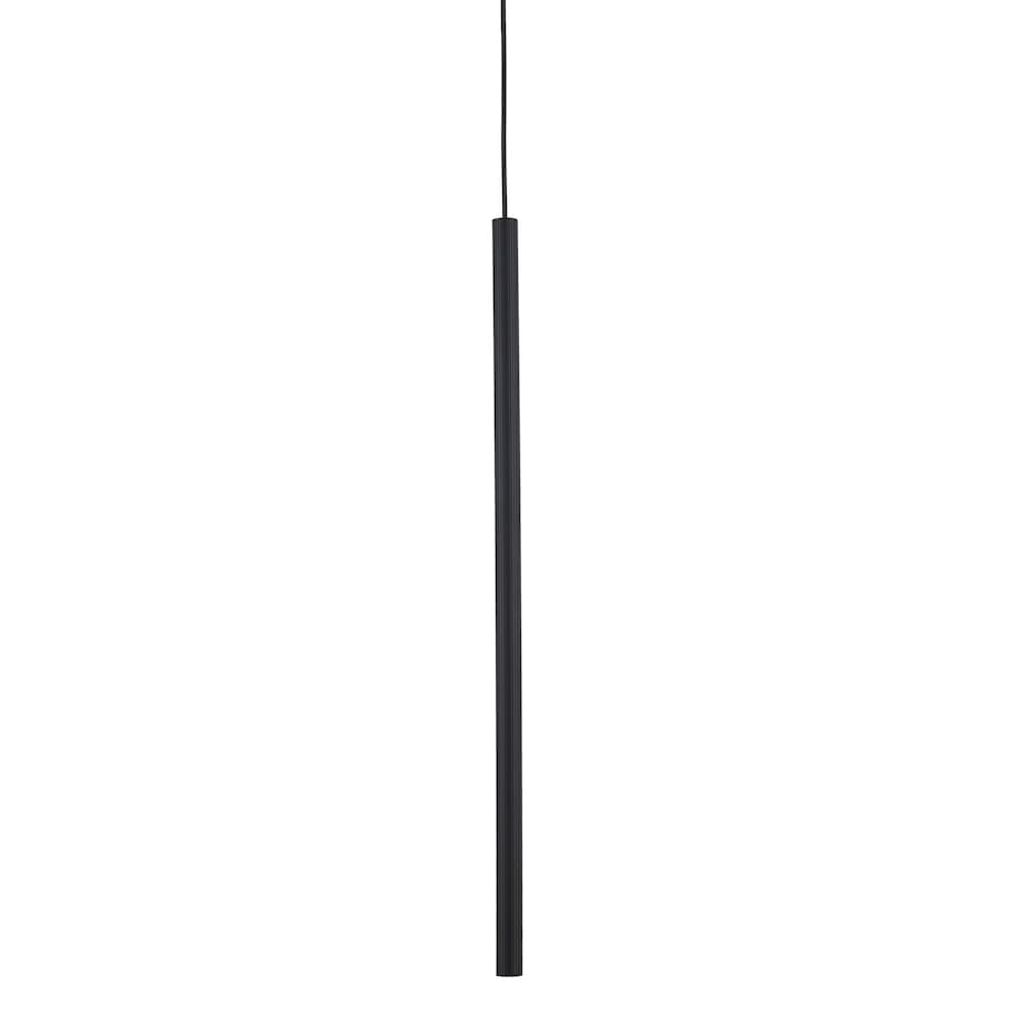Lampa Wisząca Tk Lighting Ferro Czarna Ryflowana Metalowa Tuba Sopel Rurka 75Cm 1Xg9