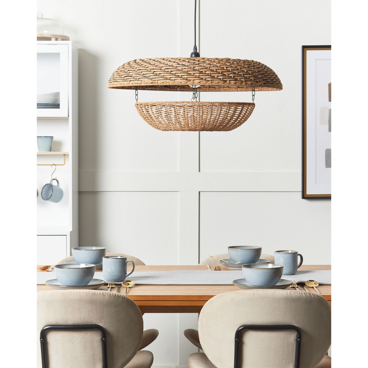 Pleciona lampa wisząca naturalna KIDEPO