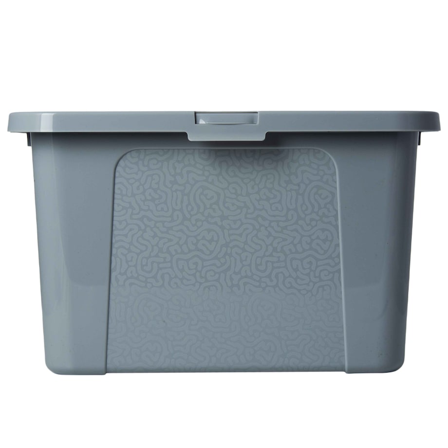 Pojemnik Plastikowy Z Pokrywą Duży Zamykany Pudełko Box Szary 20L