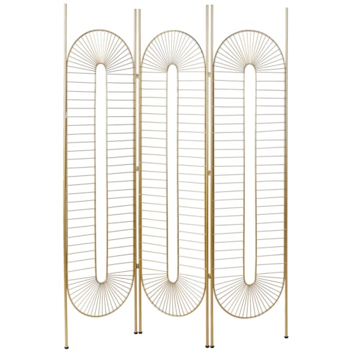 3-panelowy składany parawan pokojowy metalowy 135 x 170 cm złoty NOALE