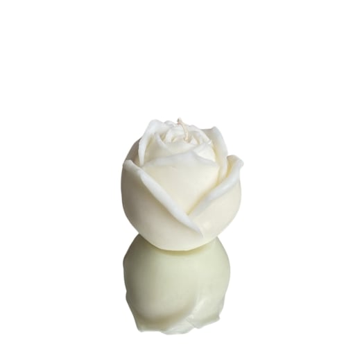 Świeca sojowa ekologiczna dekoracyjna "Rose Heart" 75x38mm biała