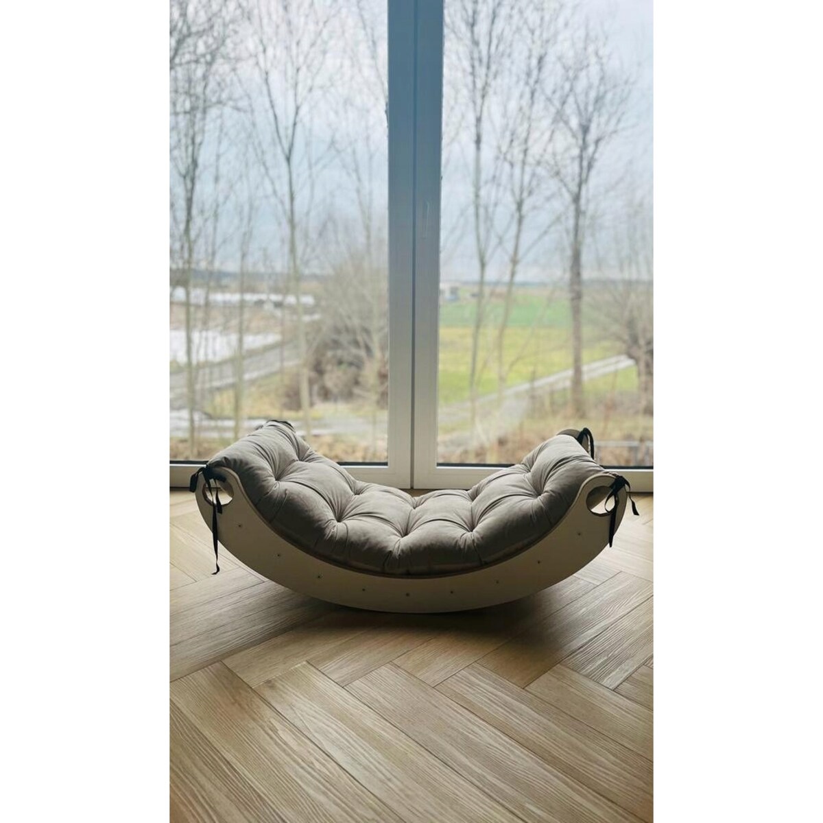 Deska do balansowania Montessori + Poduszka Szara CERTYFIKOWANA