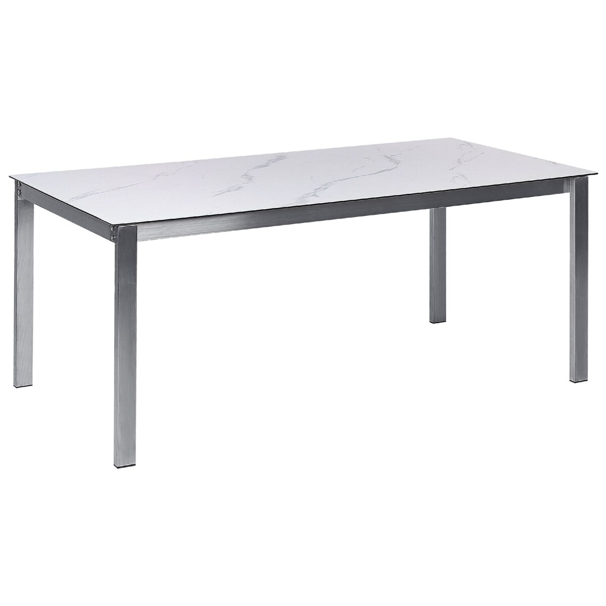 Stół ogrodowy szklany 180 x 90 cm efekt marmuru COSOLETO