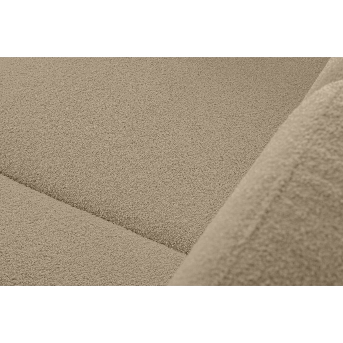 KONSIMO TAGIO Skandynawska 3-osobowa sofa z beżowej tkaniny jagnięcej