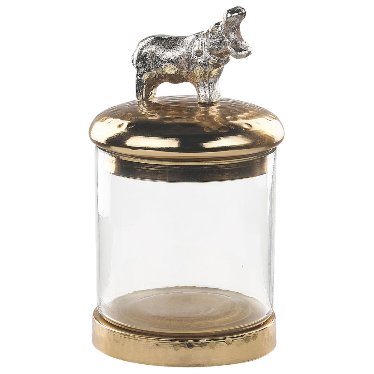 Zestaw 2 pojemników dekoracyjnych złoty ze srebrnym LAKI