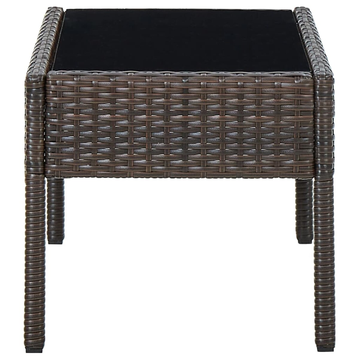 vidaXL Stolik ogrodowy, brązowy, 75x40x37 cm, rattan PE