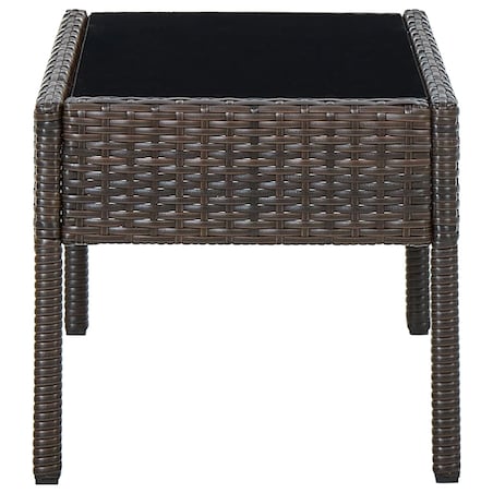 vidaXL Stolik ogrodowy, brązowy, 75x40x37 cm, rattan PE