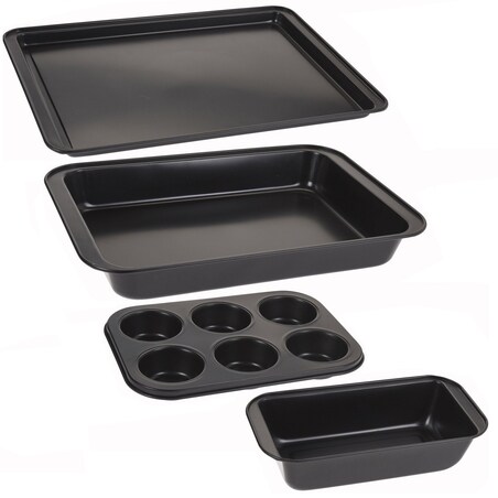 Zestaw blach do pieczenia ciast i muffinów, 4 elementy