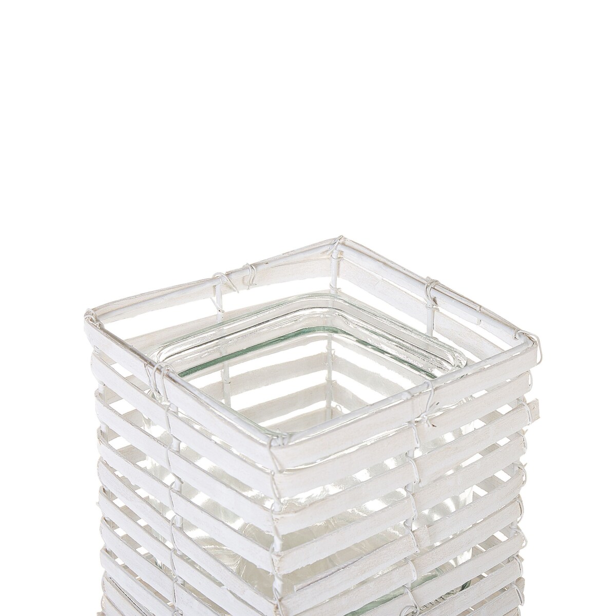 Zestaw 3 świeczników biały MAROLA