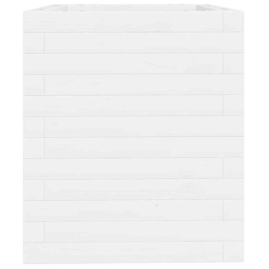 vidaXL Donica ogrodowa, biała, 40x40x46 cm, lite drewno sosnowe