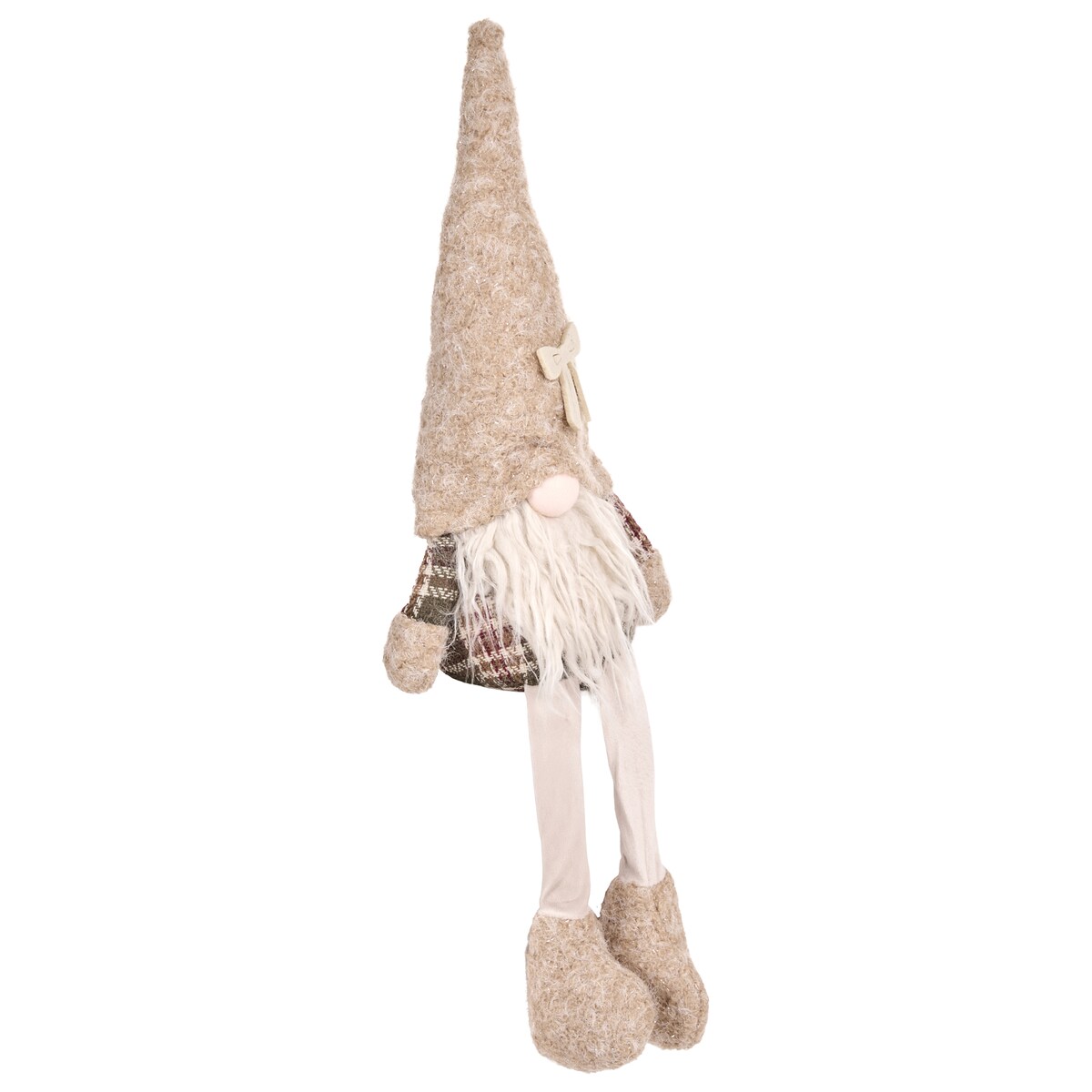 Zestaw 2 dekoracji świątecznych ILOMANTSI 35/38 cm Krasnal Beżowy