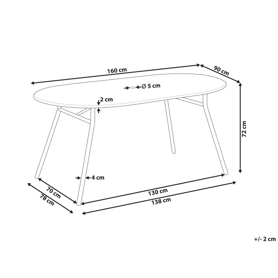 Stół ogrodowy metalowy 160 x 90 cm jasnoniebieski CALVI