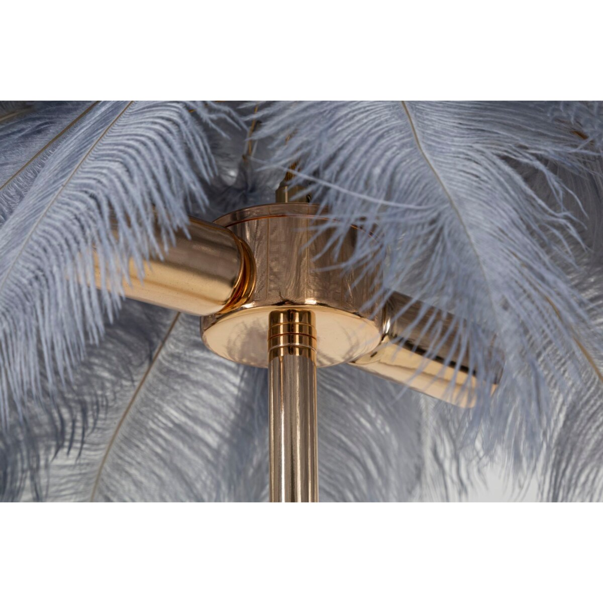 Lampa stołowa Palm, kolor złoty i szary, żelazo i tworzywo sztuczne, 55 x 55 x 60 cm, 2 x E14, max. 40 W, motyw: palma, Mauro Ferretti