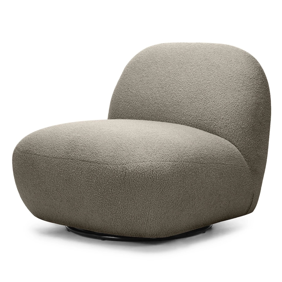 Fotel obrotowy 73x85x85 cm TENNO-3 bouclé brązowo-szary