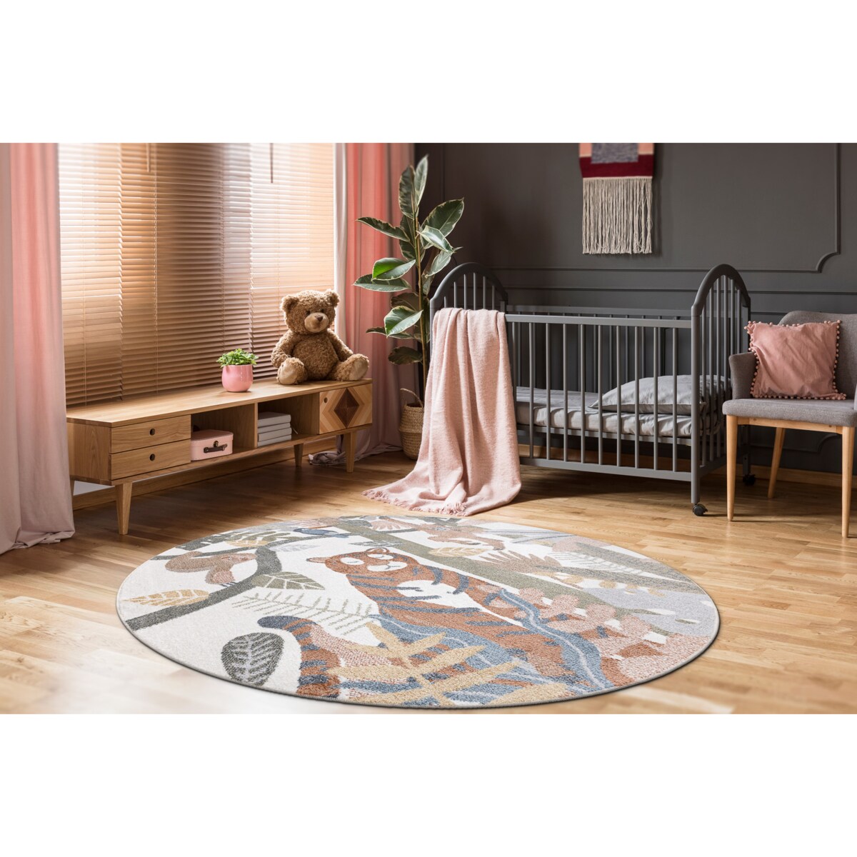 Dywan BONO 8426 koło Dżungla, dzikie koło 100 cm