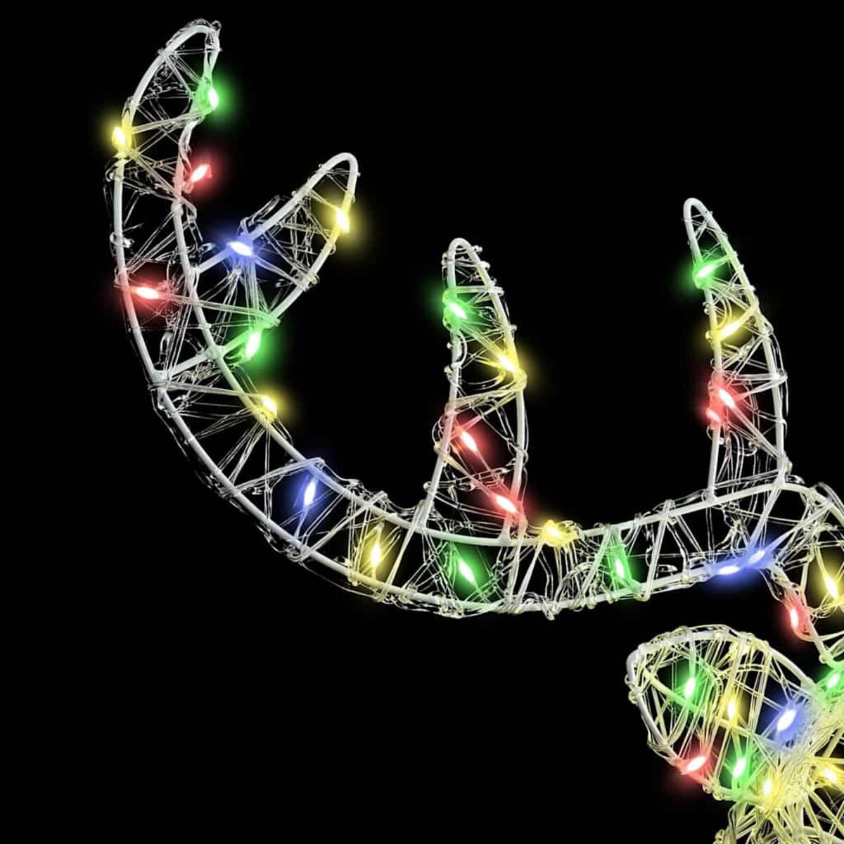 vidaXL Głowa Renifera z 140 diodami LED kolorowy 60 cm Akryl