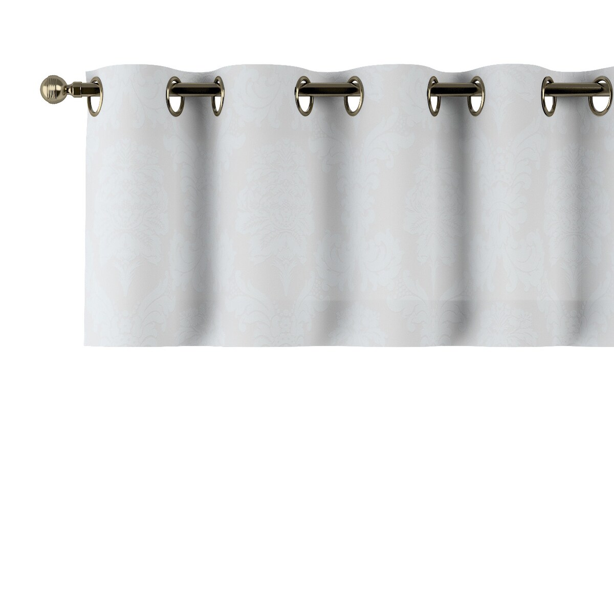 Lambrekin na kółkach 260x40 liście akantu na jasno-popielatym tle