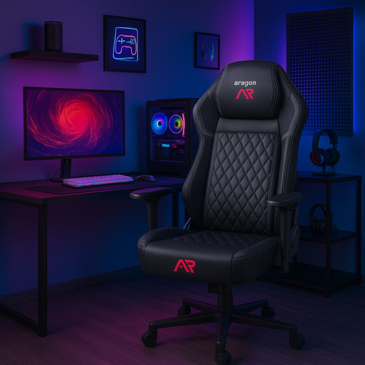 Fotel gamingowy regulowany Aragon biurowy GRACZA obrotowy krzesło JUMIhome