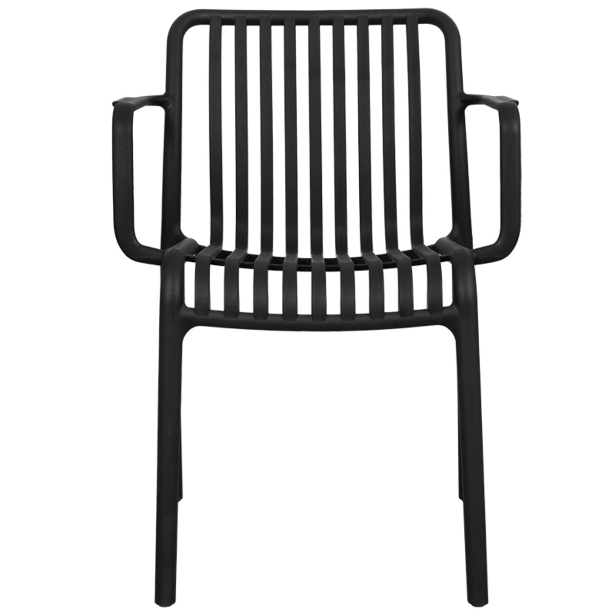 Krzesło plastikowe do salonu na balkon taras czarne nowoczesne z oparciem