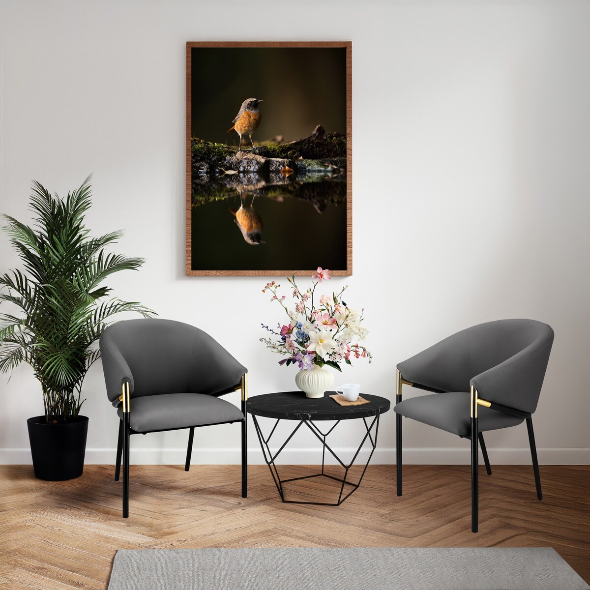 Krzesło welurowe eleganckie AMBER szare