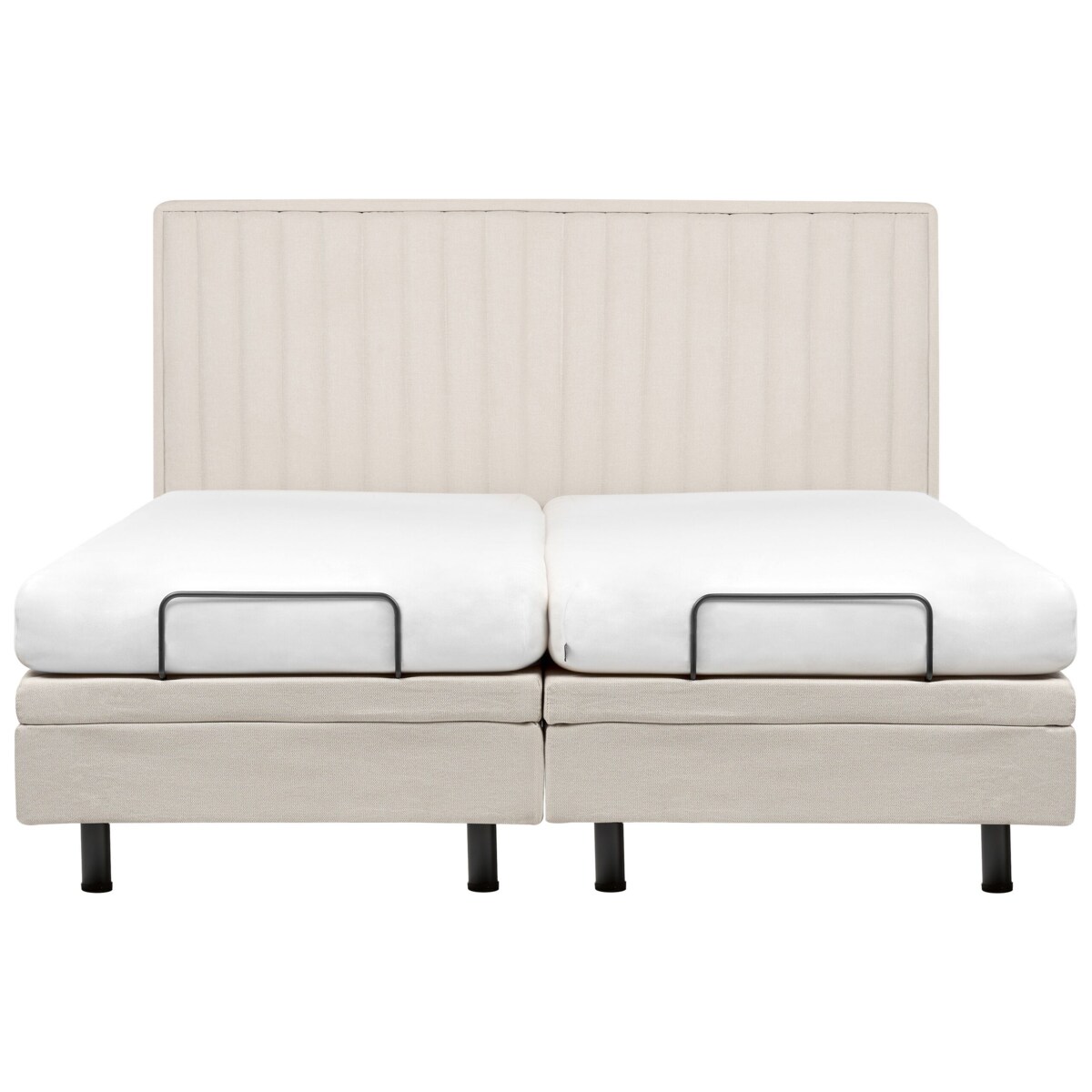 Łóżko regulowane tapicerowane 180 x 200 cm beżowe DUKE II