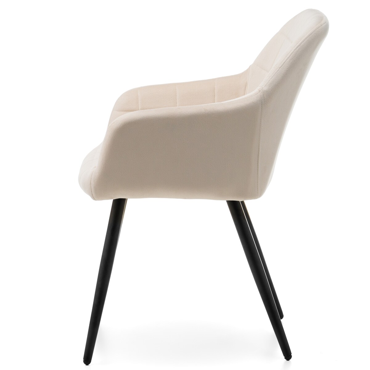 Krzesło tapicerowane pikowane welurowe do salonu jadalni ORTE beżowe