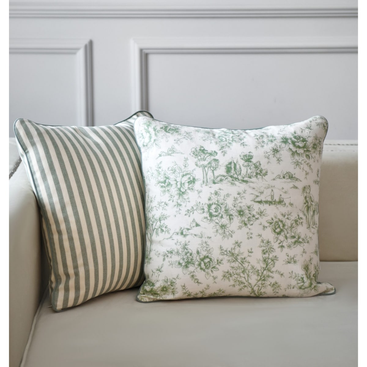 Poszewka w zielone paski Dandy Green