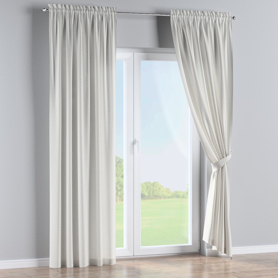 Zasłona na kanale z grzywką 1 szt. 130x245 ecru