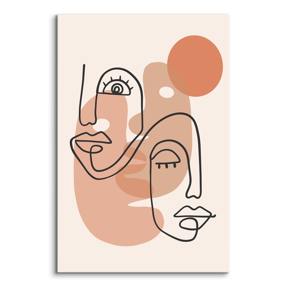 OBRAZ DO SYPIALNI ABSTTRAKCJA TWARZE LINE-ART STYL BOHO MINIMALIZM 30x40cm