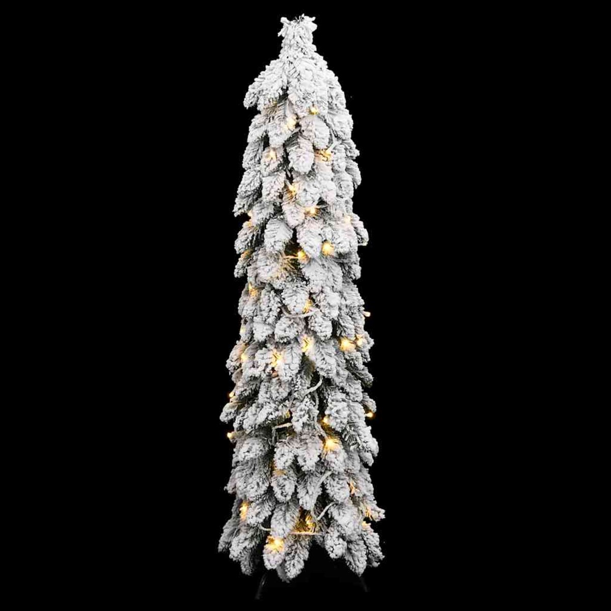 vidaXL Sztuczna choinka z 80 lampkami LED, ośnieżona, 150 cm