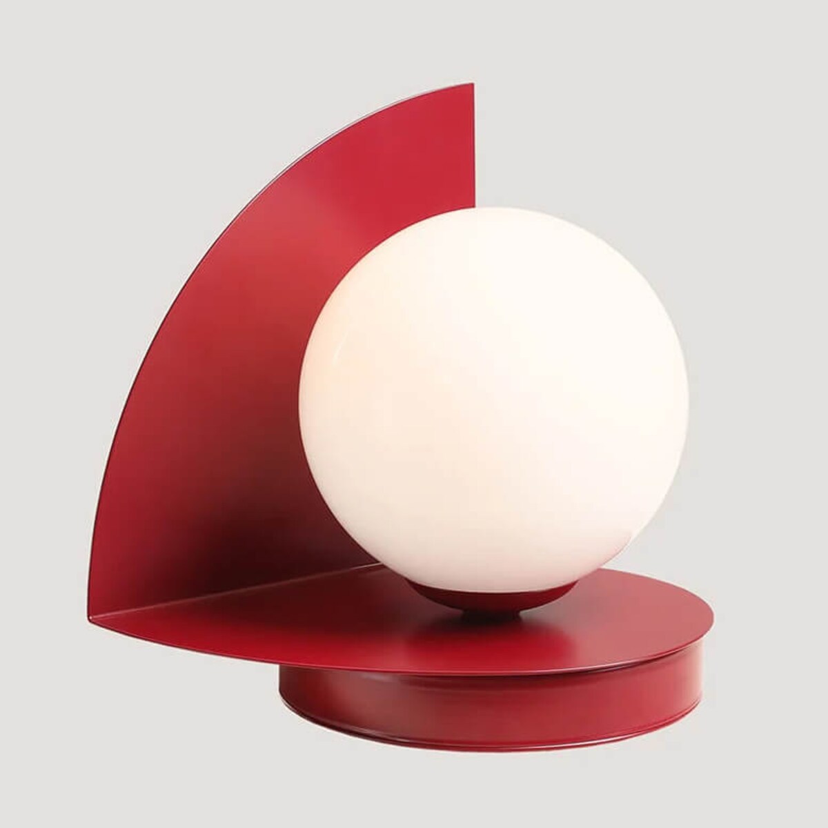 Metalowa nocna lampka Una 1125B15 Aldex na szafkę szklana kula czerwona