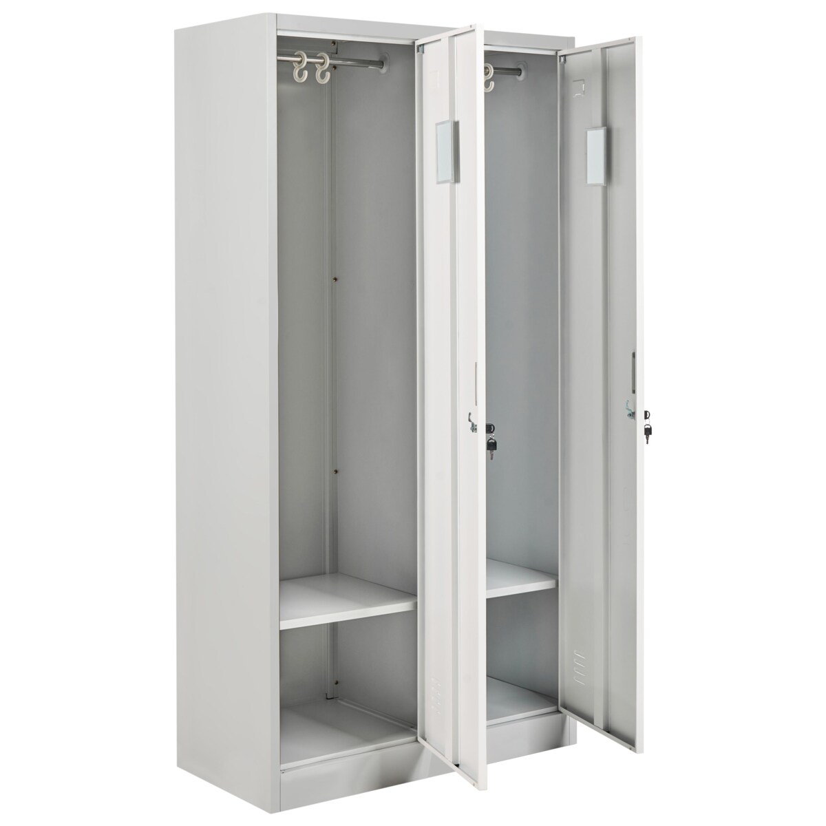 Szafa socjalna ubraniowa dwudrzwiowa ATHLETE Metal Szary/ biały