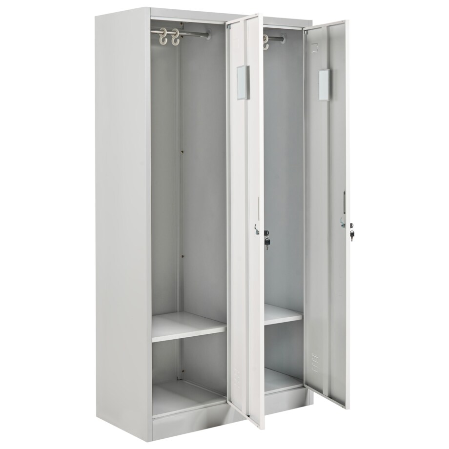 Szafa socjalna ubraniowa dwudrzwiowa ATHLETE Metal Szary/ biały