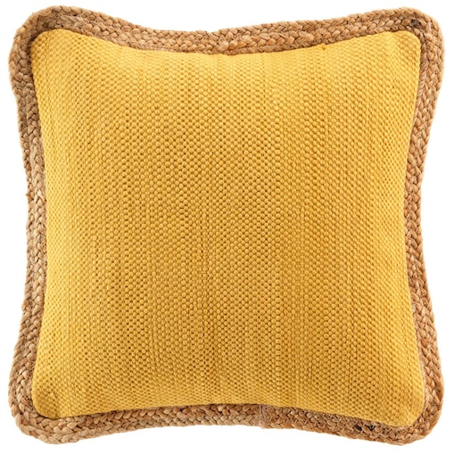 Poduszka dekoracyjna z jutową lamówką, 45 x 45 cm