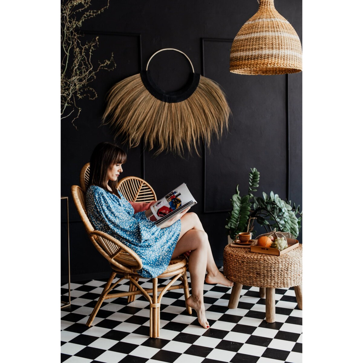 DEKORACJA ŚCIENNA TRAWA MORSKA NATURALNA